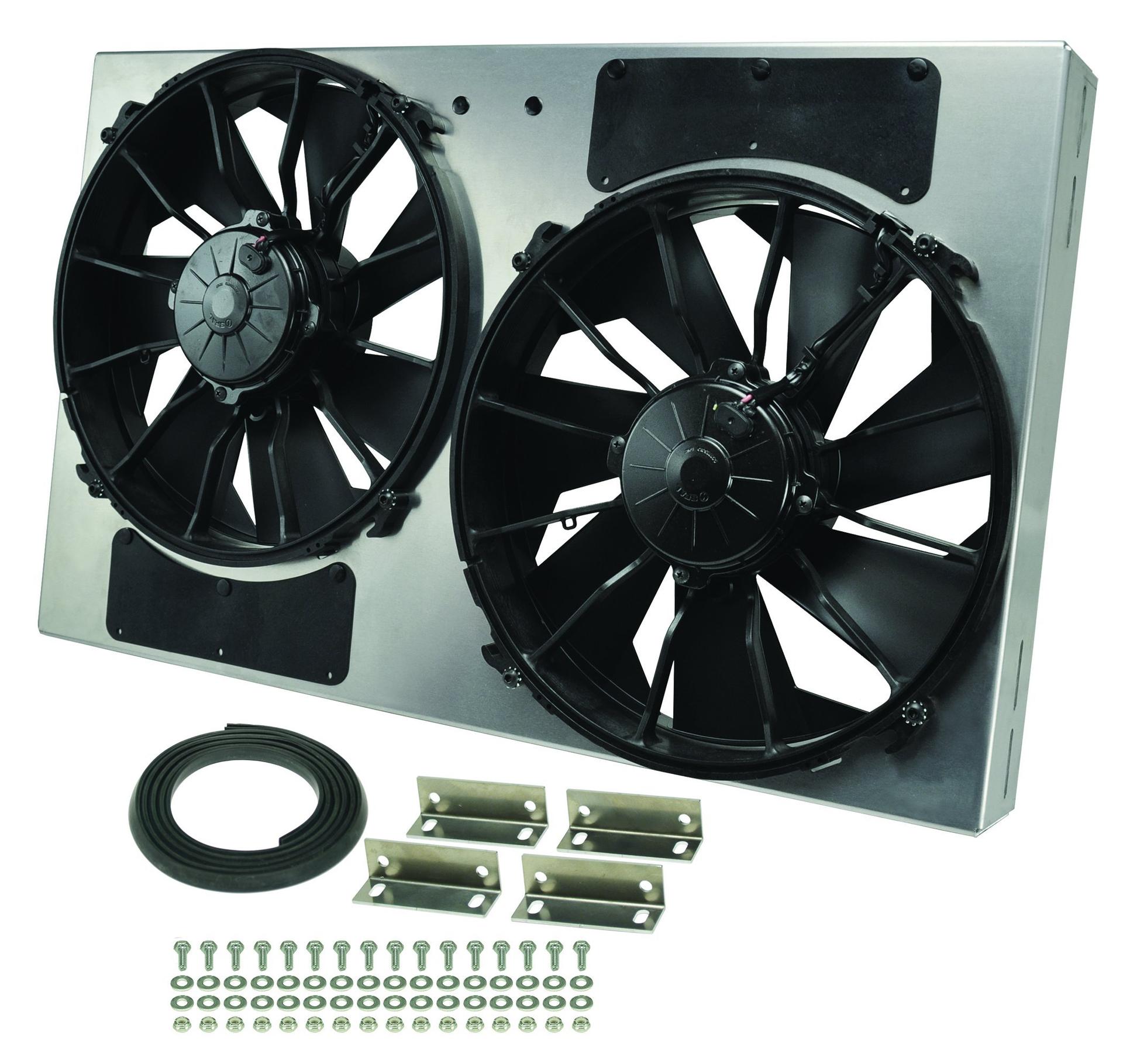 DERALE 16836 Performance Gray/Black High Output Dual Radiator Fan - High quality product image showing DERALE 16836 Performance Gray/Black High Output Dual Radiator Fan details and features