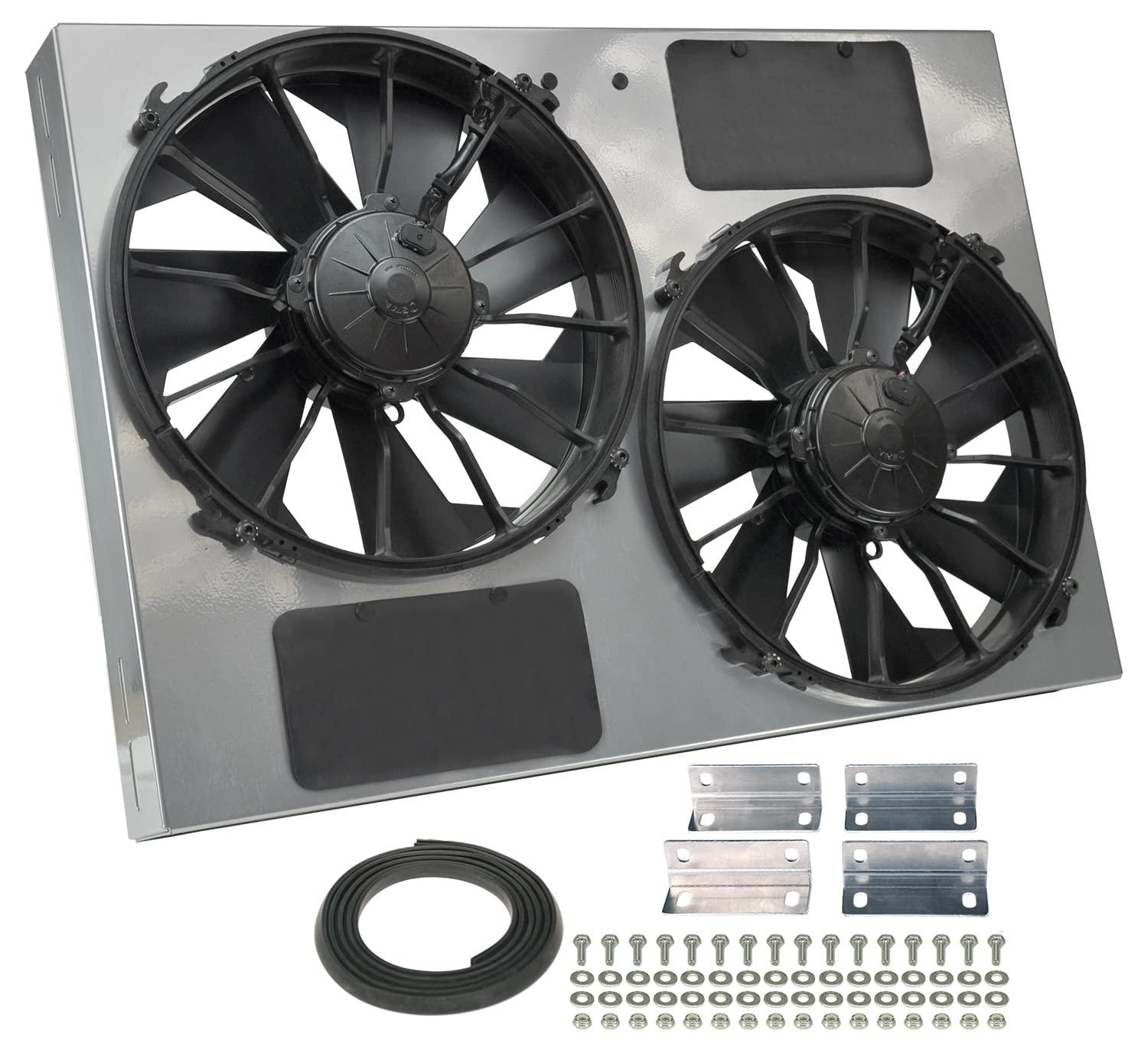 DERALE 16927 Performance Gray/Black High Output Dual Radiator Fan - High quality product image showing DERALE 16927 Performance Gray/Black High Output Dual Radiator Fan details and features