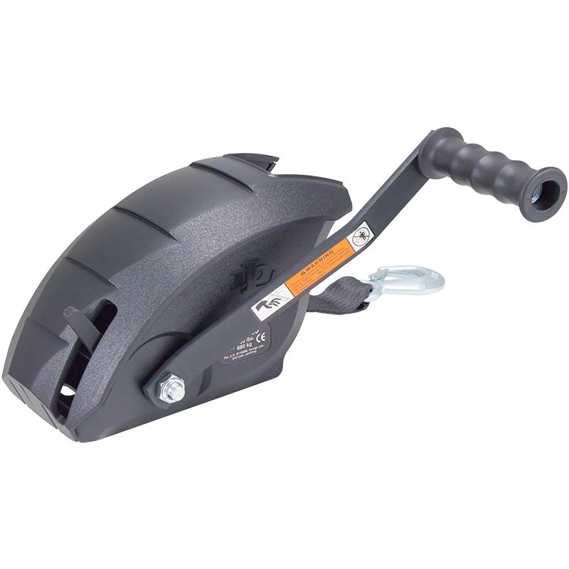 DUTTON 17027 DLx1500FC Pulling Winch, Full Cover, 20 ft Strap, 1500 lb Capacity