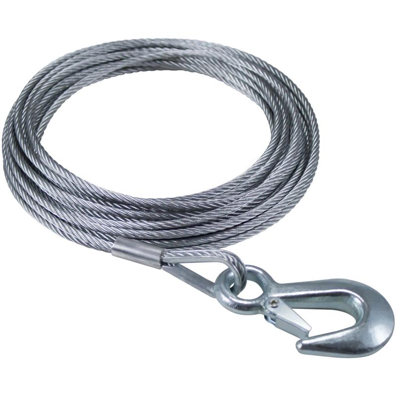 DUTTON 24043 6210 WINCH CABLE 25FT X 3/16, 840 Pound Capacity; 3/16 Inch Diameter x 25 Foot Length; Galvanized Aircraft Wire; With Snap Hook On End - High quality product image showing DUTTON 24043 6210 WINCH CABLE 25FT X 3/16, 840 Pound Capacity; 3/16 Inch Diameter x 25 Foot Length; Galvanized Aircraft Wire; With Snap Hook On End details and features