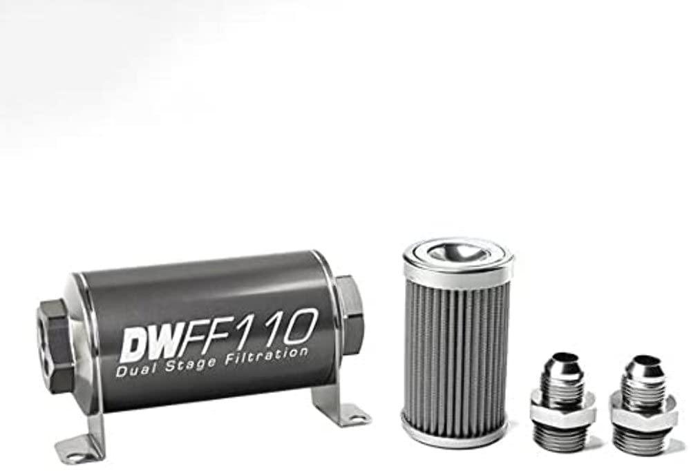 DW 8-03-110-100K-8 DeatschWerks - in-line Fuel Filter and housing kit - High quality product image showing DW 8-03-110-100K-8 DeatschWerks - in-line Fuel Filter and housing kit details and features