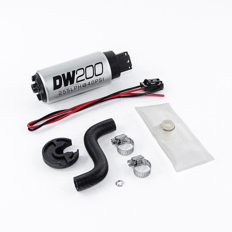 DW 9-201-1014 Fuel Pump Electric; DW200 Series; 13.5 Volt In-Tank; Ethanol Based Fuels; 100 PSI Maximum Pressure; 255 LPH Flow Rate; Without Regulator; 9.2 Ampere Draw At 40 PSI; Electroplated Steel; With 9-1014 Install Kit