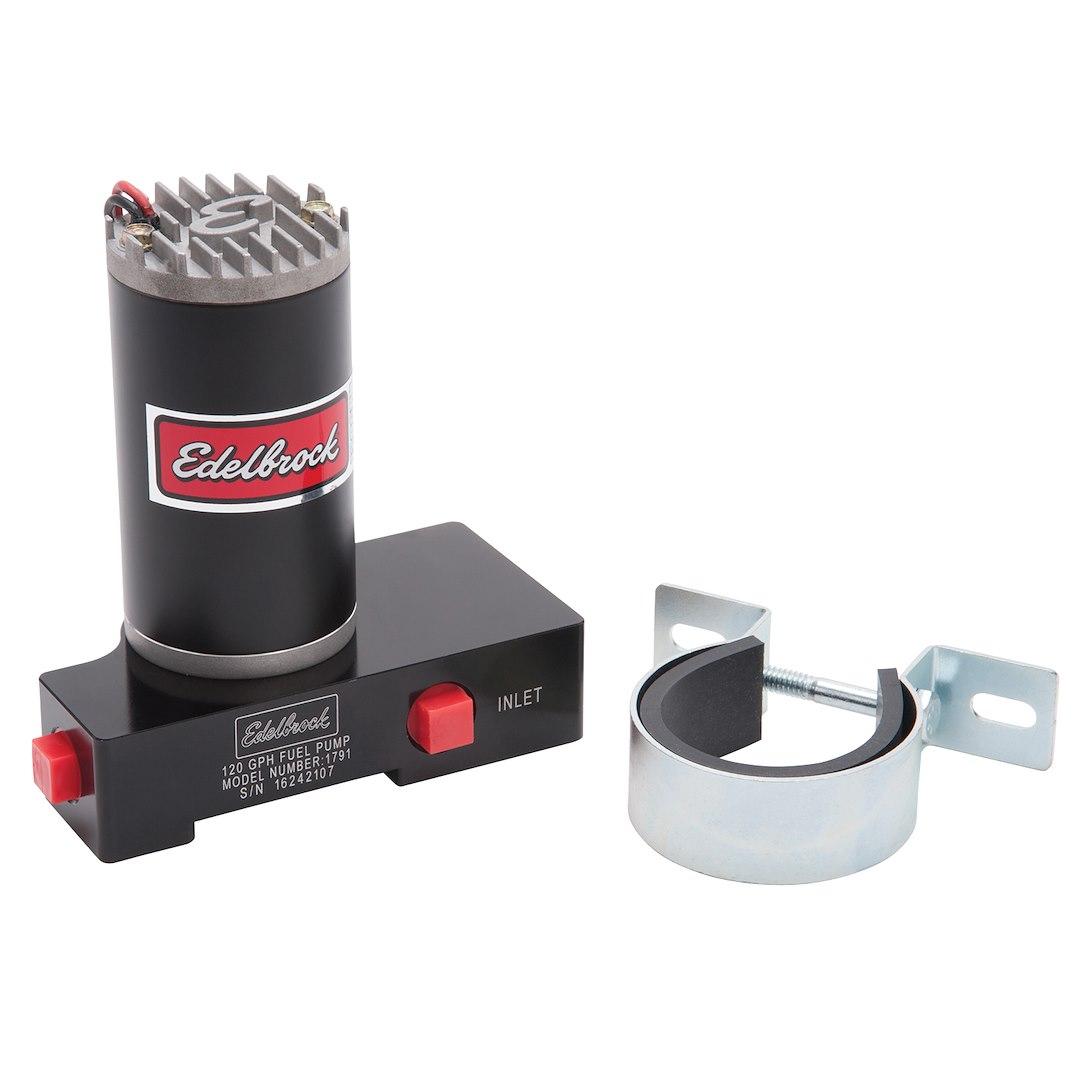 EDELBROCK 1791 120 GAL ELEC FUEL PUMP, 120 GPH; 6.5 PSI Max Pressure; Without Regulator; 3/8 Inch NPT Inlet/Outlet; 12 Volts; Black - High quality product image showing EDELBROCK 1791 120 GAL ELEC FUEL PUMP, 120 GPH; 6.5 PSI Max Pressure; Without Regulator; 3/8 Inch NPT Inlet/Outlet; 12 Volts; Black details and features