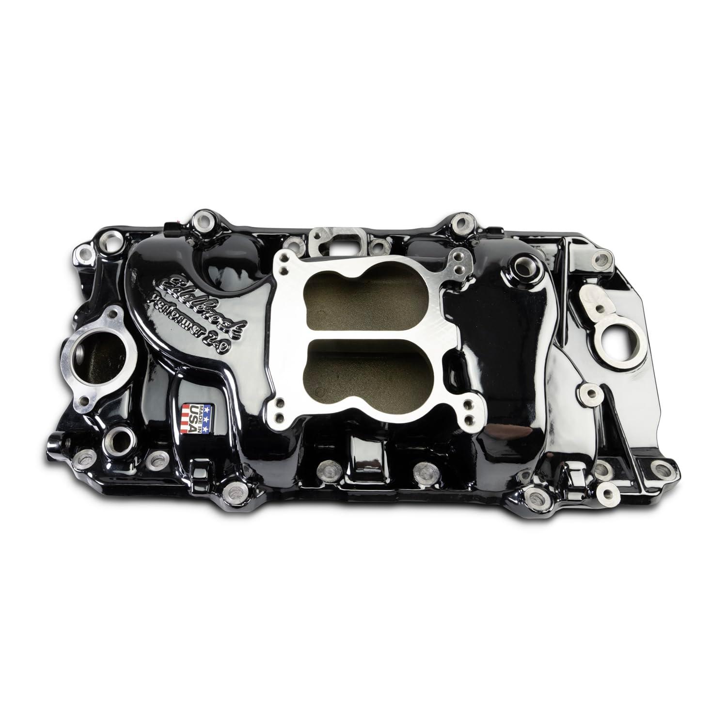 EDELBROCK 2161-BP INTAKE MANIFOLD, BB CHEVY 396-454 OVAL PORT, PERFORMER, BLACK PLASMA COATED - High quality product image showing EDELBROCK 2161-BP INTAKE MANIFOLD, BB CHEVY 396-454 OVAL PORT, PERFORMER, BLACK PLASMA COATED details and features