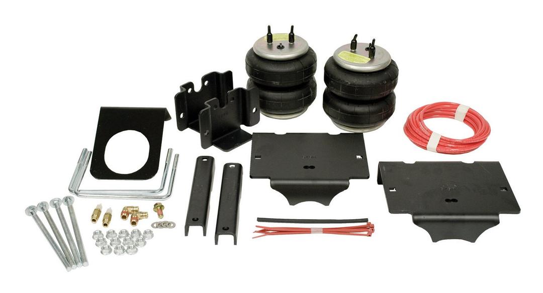 FIRESTONE 2286 Helper Spring Kit; Ride-Rite ; Air Spring; Frame Mount; 3200 to 5000 Pound Leveling Capacity; Adjustable from 5 to 100 PSI; Rubber; Includes Air Springs/Brackets/Air Line/Hardware (Air Compressor Sold Separately) - The Twister Group Tools product
