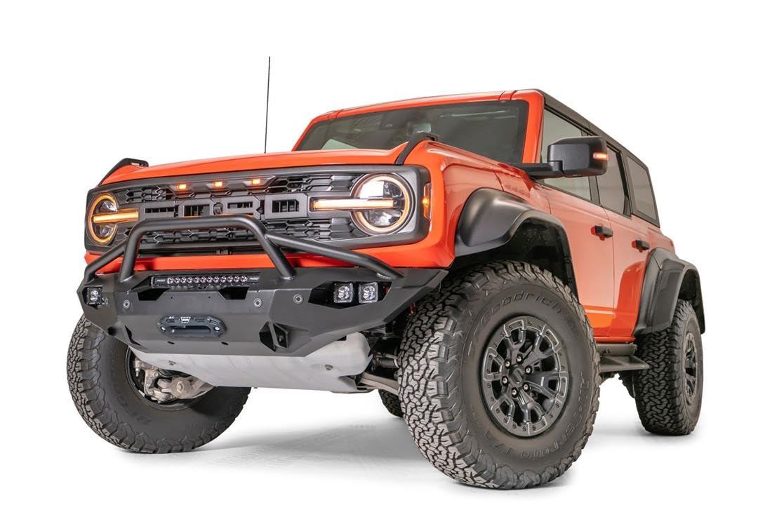 FAB FOURS BR22-X5752-1 Matrix Front Bumper fits 22-23 Ford Bronco - w/Pre-Runner Guard - High quality product image showing FAB FOURS BR22-X5752-1 Matrix Front Bumper fits 22-23 Ford Bronco - w/Pre-Runner Guard details and features