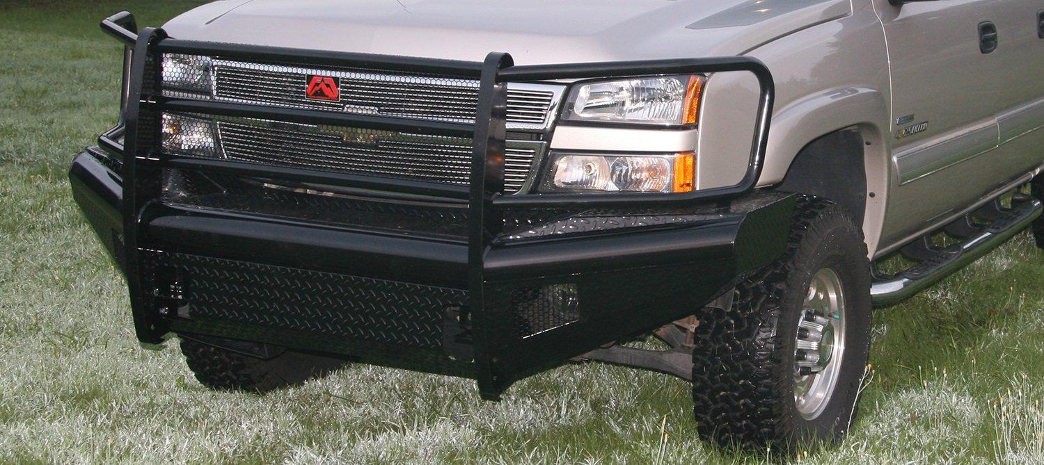FAB FOURS CH05-S1360-1 Black Steel Front Ranch Bumper 2 Stage Black Powder Coated w/Full Grill Guard Incl. Light Cut-Outs Black Steel Front Ranch Bumper - High quality product image showing FAB FOURS CH05-S1360-1 Black Steel Front Ranch Bumper 2 Stage Black Powder Coated w/Full Grill Guard Incl. Light Cut-Outs Black Steel Front Ranch Bumper details and features