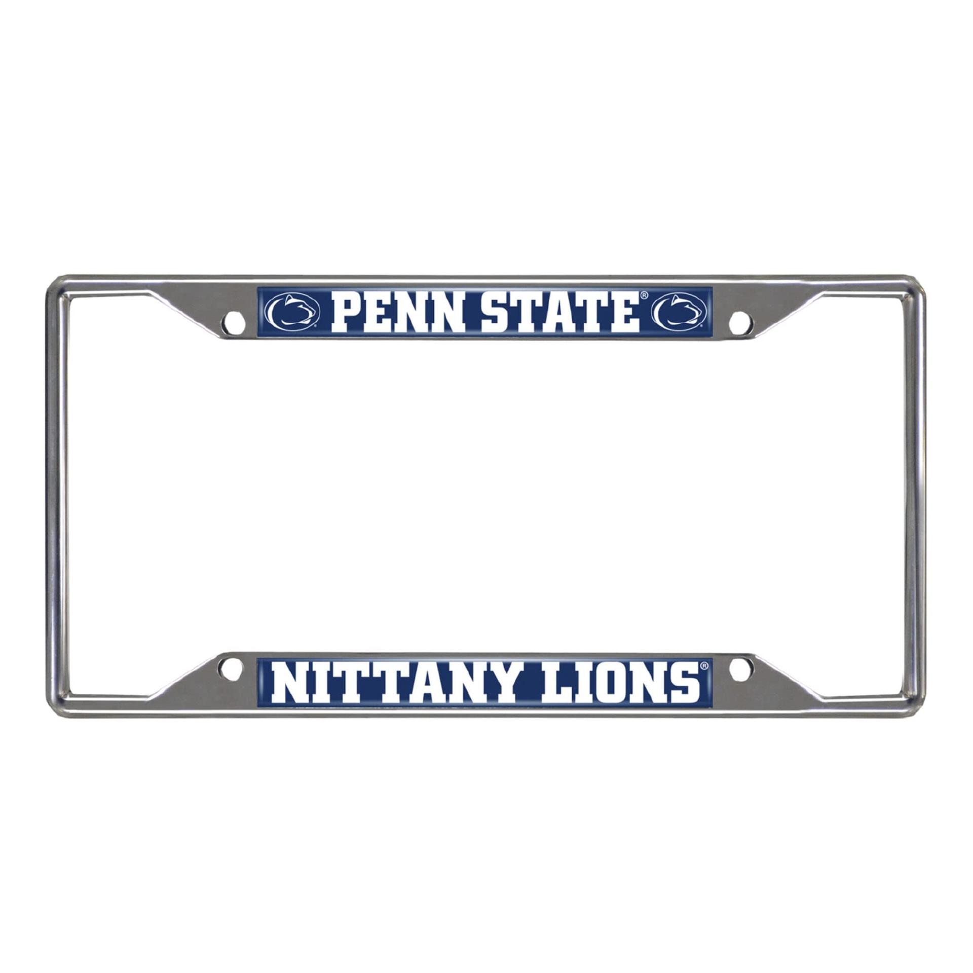 FANMATS 14880 Penn State Nittany Lions Chrome Metal License Plate Frame, Team Colors, 6.25in x 12.25in - High quality product image showing FANMATS 14880 Penn State Nittany Lions Chrome Metal License Plate Frame, Team Colors, 6.25in x 12.25in details and features