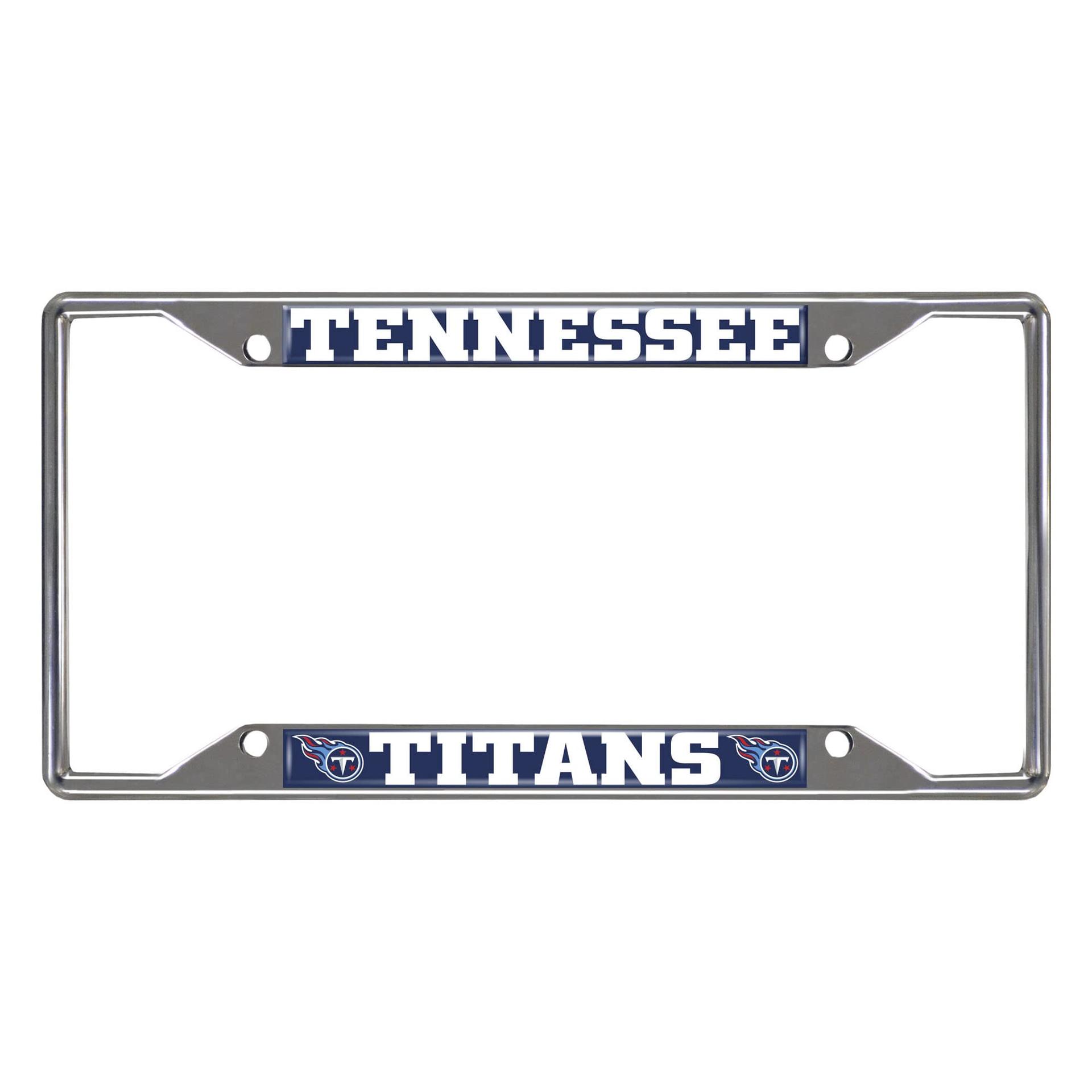 FANMATS 21391 Tennessee Titans Chrome Metal License Plate Frame, Team Colors, 6.25in x 12.25in - High quality product image showing FANMATS 21391 Tennessee Titans Chrome Metal License Plate Frame, Team Colors, 6.25in x 12.25in details and features