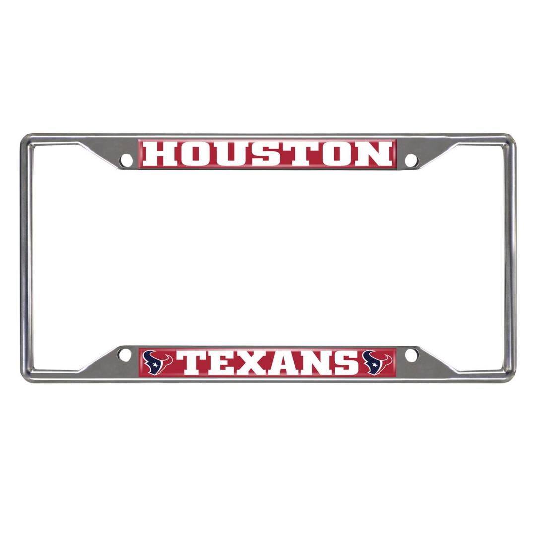 FANMATS 21531 Houston Texans Chrome Metal License Plate Frame, Team Colors, 6.25in x 12.25in - The Twister Group Tools product