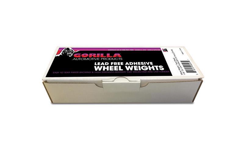 GORILLA 10010FG Wheel Balance Weight; Car And Light Truck Wheels; Stick On; Use On Alloy Or Steel Wheels; Standard Adhesive; Silver; 52 Strips Of Six 1/2 Ounce Weights; Steel