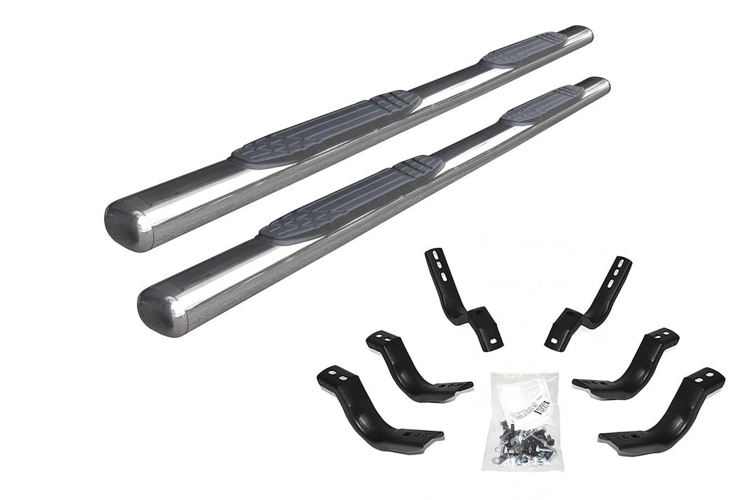 GO RHINO 104404580PS 4 INCH 1000 Series Side Steps with Mounting Bracket Kit for 07-13 Silverado 3500 HD, Avalanche, Sierra 2500 HD, Silverado 1500, Silverado 2500 HD, Sierra 1500, Sierra 3500 HD - The Twister Group Tools product