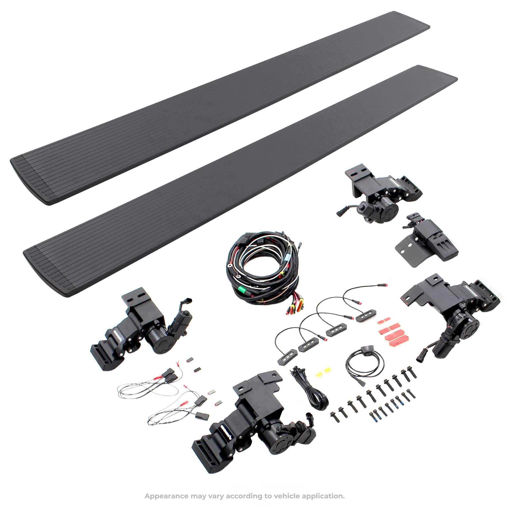 GO RHINO 20404580T E1 Electric Running Board Kit for 07-13 Sierra 1500, Sierra 2500 HD, Sierra 3500 HD, Silverado 3500 HD, Silverado 2500 HD, Silverado 1500 - High quality product image showing GO RHINO 20404580T E1 Electric Running Board Kit for 07-13 Sierra 1500, Sierra 2500 HD, Sierra 3500 HD, Silverado 3500 HD, Silverado 2500 HD, Silverado 1500 details and features