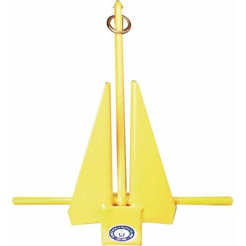 GREENFIELD 66911Y Boat Anchor; Traditional; Slip-Ring Fluke Style; Holds Up To 24 Feet Length Boat; 11 Pound; 16-1/4 Inch Length x 4-1/4 Inch Width x 23 Inch Height; PVC Coated; Yellow; Cast Iron; Anchor Only