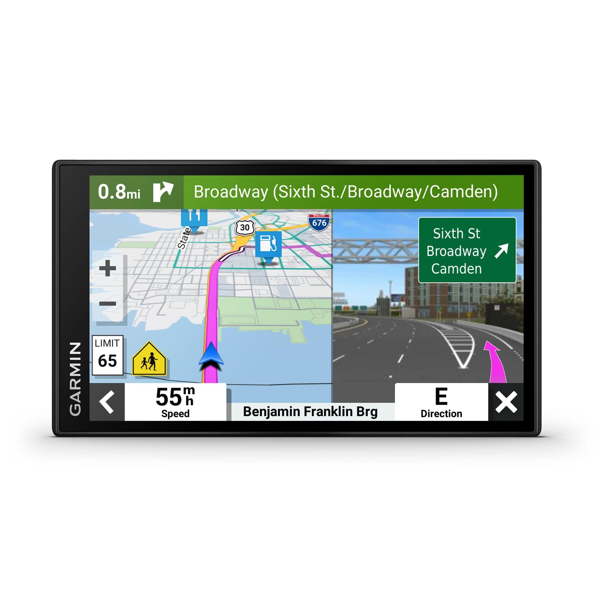 GARMIN 010-02469-00 DriveSmart 66, 6-inch Car GPS Navigator with Bright, Crisp High-resolution Maps and Voice Assist - High quality product image showing GARMIN 010-02469-00 DriveSmart 66, 6-inch Car GPS Navigator with Bright, Crisp High-resolution Maps and Voice Assist details and features