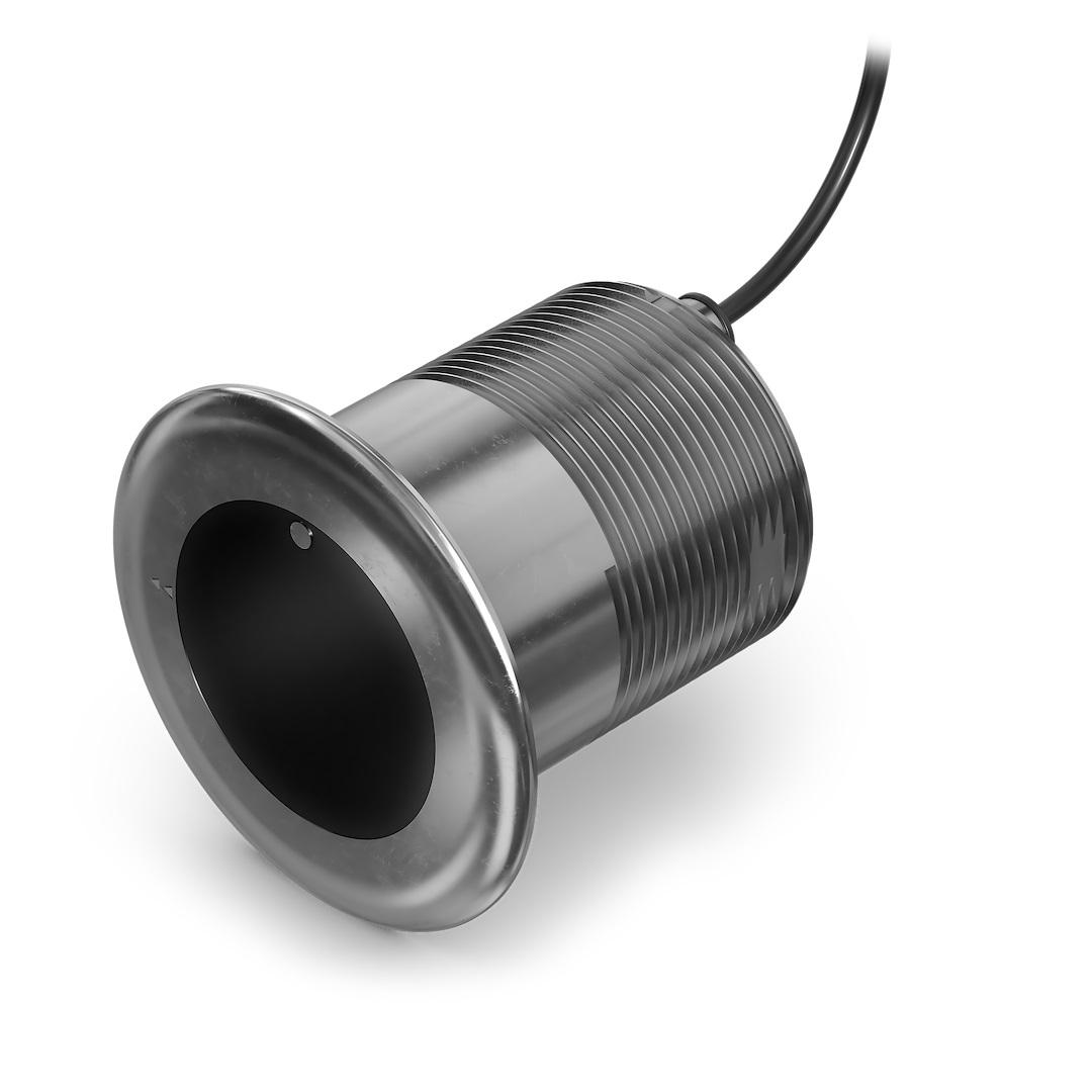 GARMIN 010-02930-01 GT17M-THF STAINLESS STEEL 12 TIL, Thru-Hull Mount With 12 Degree Tilted Element; 8 Pin; 1800 Foot Saltwater/ 2400 Foot Freshwater Maximum Depth; 80 To 165 kHz Medium Band CHIRP Frequency; 8 To 15 Degree Deadrise Angle - High quality product image showing GARMIN 010-02930-01 GT17M-THF STAINLESS STEEL 12 TIL, Thru-Hull Mount With 12 Degree Tilted Element; 8 Pin; 1800 Foot Saltwater/ 2400 Foot Freshwater Maximum Depth; 80 To 165 kHz Medium Band CHIRP Frequency; 8 To 15 Degree Deadrise Angle details and features