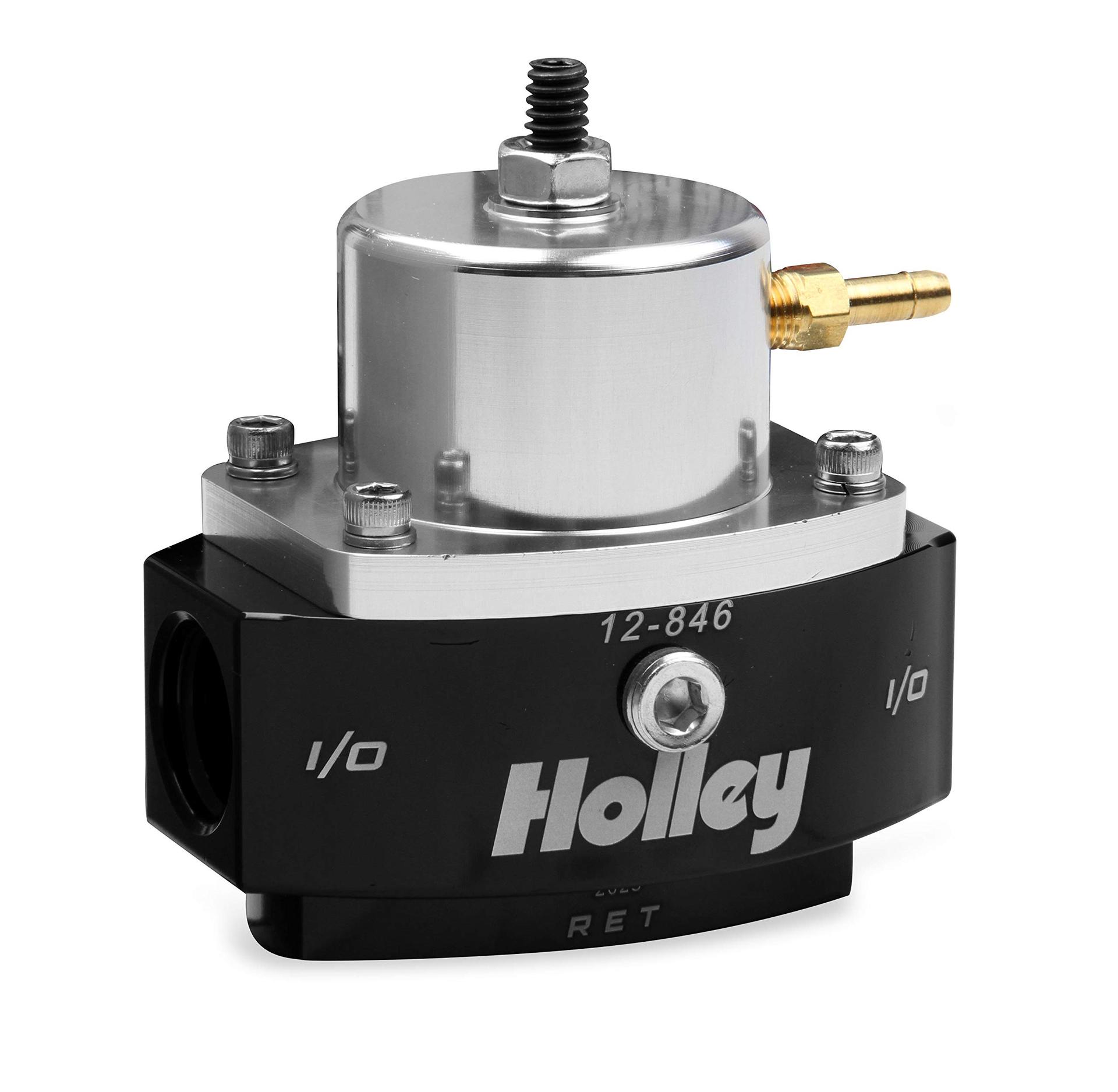 HOLLEY 12-846 8AN Inlet/Outlet 6AN Return 40-70 PSI Billet Fuel Pressure Regulator - High quality product image showing HOLLEY 12-846 8AN Inlet/Outlet 6AN Return 40-70 PSI Billet Fuel Pressure Regulator details and features