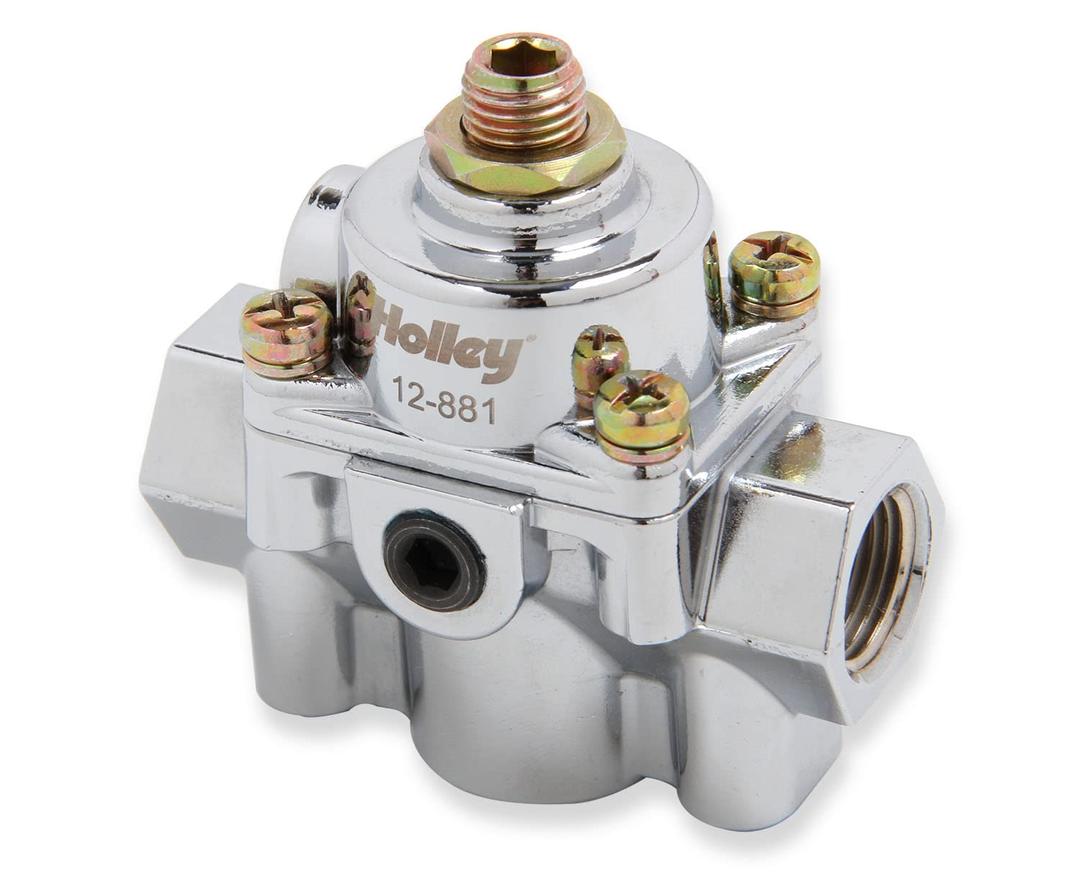 HOLLEY 12-881 Bypass Regulator, Fuel Pressure 6.0 Psi, Chrome - The Twister Group Tools product