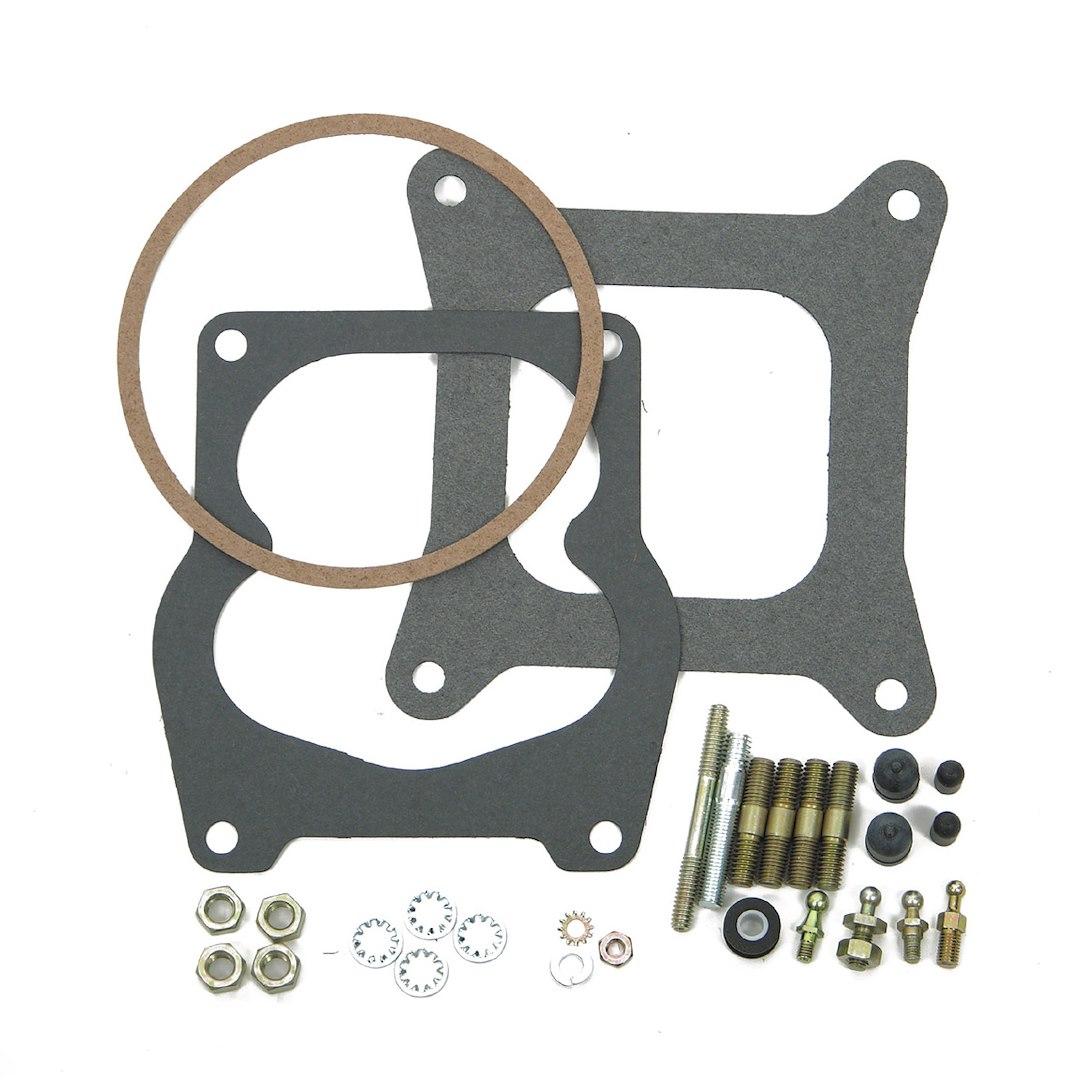 HOLLEY 20-124 UNIVERSL CARB INSTALL KIT, For Use With Holley 4 Barrel Carburetors; With Air Cleaner Stud; Air Cleaner Gasket and Base Gasket; Bushing Adapter for Large Hole of Throttle Lever; 3 Different Throttle Cable Balls; Mounting Studs; Vacuum Caps - High quality product image showing HOLLEY 20-124 UNIVERSL CARB INSTALL KIT, For Use With Holley 4 Barrel Carburetors; With Air Cleaner Stud; Air Cleaner Gasket and Base Gasket; Bushing Adapter for Large Hole of Throttle Lever; 3 Different Throttle Cable Balls; Mounting Studs; Vacuum Caps details and features