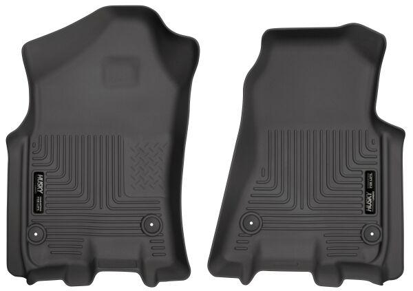 HUSKY LINERS 13741 Floor Liner; WeatherBeater; Molded Fit; Smooth Arcing Ribs/ Raised Heel Pad; Black; TPO (Thermoplastic Olefin); 2 Piece