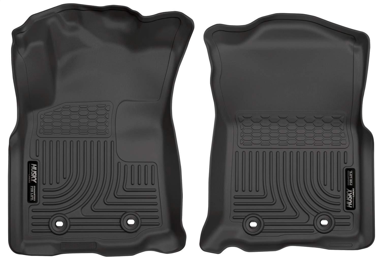 HUSKY LINERS 13981 Weatherbeater Floor Mats | Fits 2018 - 2023 Toyota Tacoma (Standard Transmission, Crew, Double Cab, Access Cab) | Front Row, 2-pc Black - High quality product image showing HUSKY LINERS 13981 Weatherbeater Floor Mats | Fits 2018 - 2023 Toyota Tacoma (Standard Transmission, Crew, Double Cab, Access Cab) | Front Row, 2-pc Black details and features