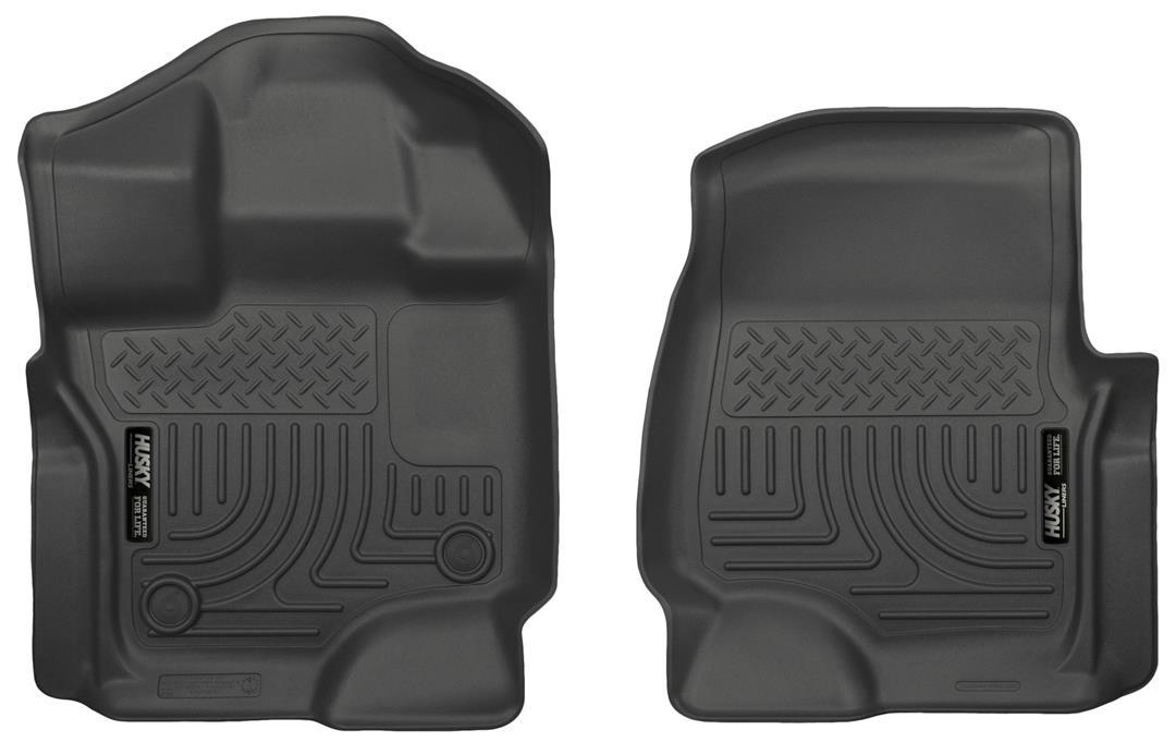 HUSKY LINERS 18361 Floor Liner; WeatherBeater; Molded Fit; Smooth Arcing Ribs/ Raised Heel Pad; Black; TPO (Thermoplastic Olefin); 2 Piece for 2015-2024 Ford F-150 - The Twister Group Tools product