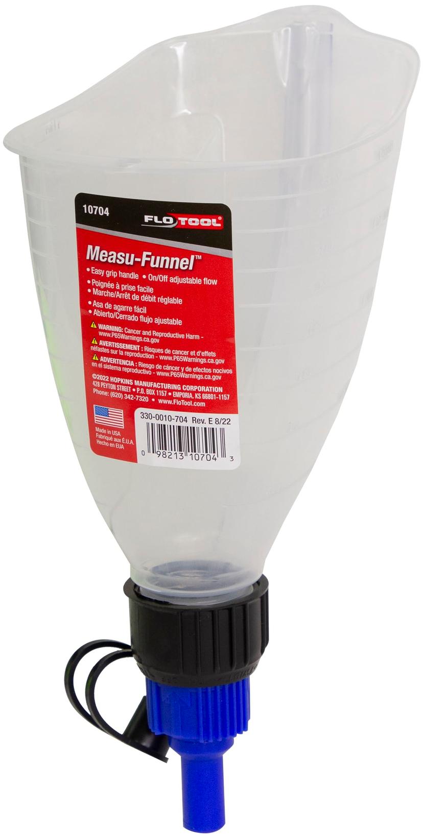 HOPKINS 10704 Measu-Funnel with On/Off Spout, Black