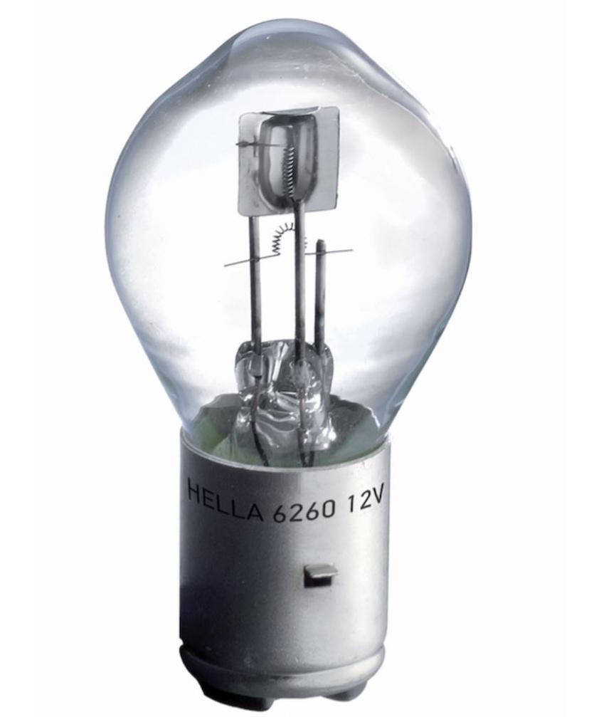HELLA 002084161 BULB 6260 12V 60/60W BA20D B11 S2, S2 Halogen; 60/60 Watt White Bulb; Single