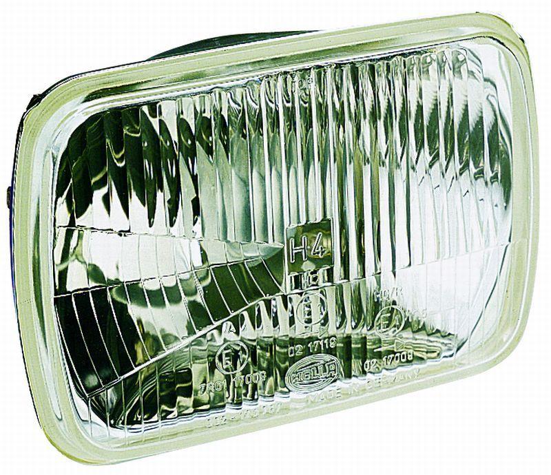 HELLA 003427011 190X132MM W/DUST COVER, 7-1/2 Inch x 5-1/5 Inch Rectangular; H6054; Lined Lens; H4 Bulb; Without Turn Signal; Single - High quality product image showing HELLA 003427011 190X132MM W/DUST COVER, 7-1/2 Inch x 5-1/5 Inch Rectangular; H6054; Lined Lens; H4 Bulb; Without Turn Signal; Single details and features