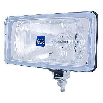 HELLA 005700471 550 DRV H3 12V SAE/ECE, Halogen Bulb; H3 Halogen Clear Bulb; 3.78 X 7.67 Inch Rectangular; 55 Watt; Driving Beam; Clear Lens; Chrome ABS Housing; Universal Stud Mount; Single Light With Bulb/ Stone Shield/ Mounting Hardware