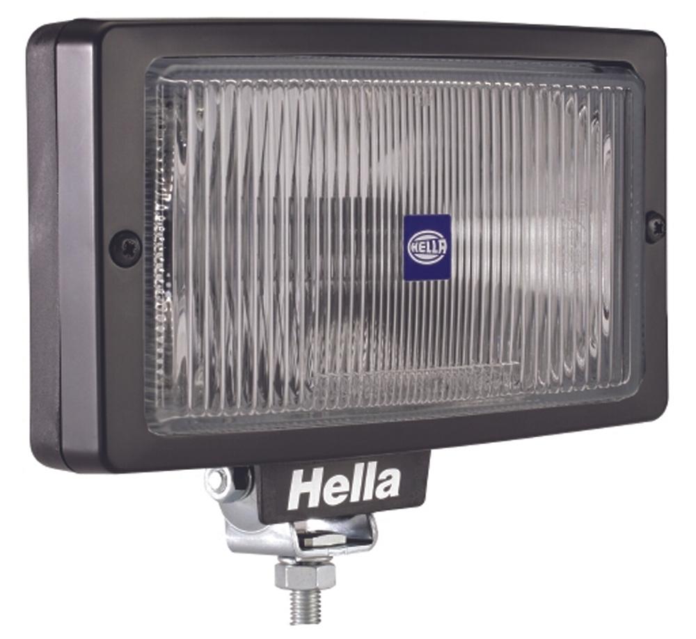 HELLA 006300911 LAMP JUMBO 220 FOG H3 12V, Halogen Bulb; H3 Bulb; 5.23 x 9.52 Inch Rectangular; 55 Watt; Fog Beam; Glass Lens; Black ABS Plastic Housing; Zinc Coated Steel Bracket Mount - The Twister Group Tools product