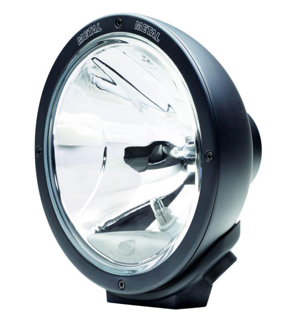 HELLA 007560361 R4000FF DRIVING C+B, Halogen Bulb; H1 Halogen Bulb; 6.4 Inch Round; 55 Watt; Driving Beam; Clear Lens; Matte Black Metal Housing With Free-Form Reflector; Universal Stud Mount; Single Light Only - High quality product image showing HELLA 007560361 R4000FF DRIVING C+B, Halogen Bulb; H1 Halogen Bulb; 6.4 Inch Round; 55 Watt; Driving Beam; Clear Lens; Matte Black Metal Housing With Free-Form Reflector; Universal Stud Mount; Single Light Only details and features