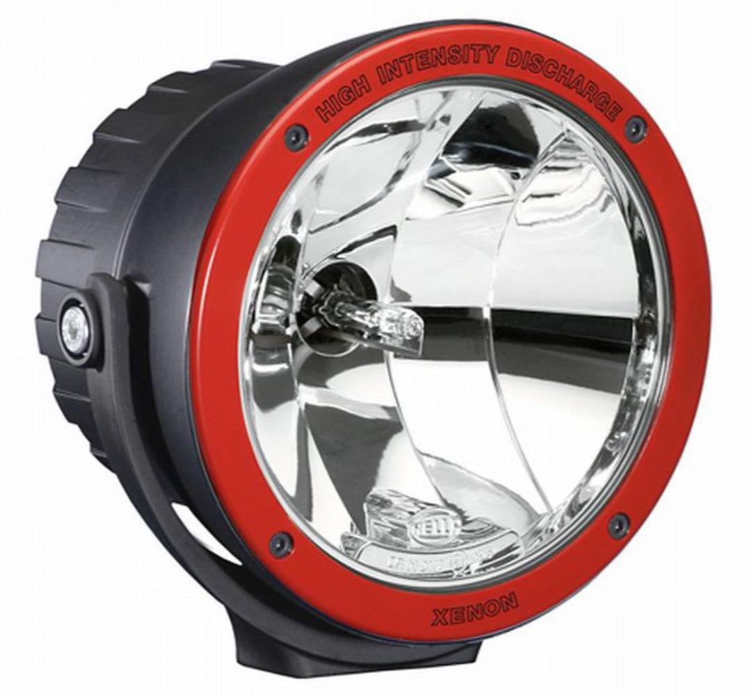 HELLA 009094331 LAMP RE 4000I CPCT XEN DR, Xenon Bulb; D1S Xenon Clear Bulb; 6.6 Inch Round; Driving Beam; Clear Lens; Black Housing; Universal Stud Mount With Pivoting Bracket - The Twister Group Tools product
