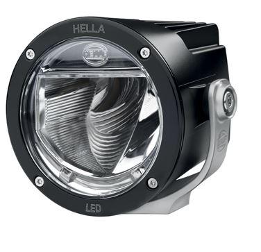 HELLA 012206021 LIGHT RE 4000X LED BLK MV, LED Bulb; 2 LED Clear Bulb; 5.7 Inch Round; 40 Watt; Driving Beam; 1400 Lumens; Clear Lens; Black Housing; Universal Stud Mount With Pivoting Bracket; With 1 Light/ Mounting Hardware/ Mounting Instructions - High quality product image showing HELLA 012206021 LIGHT RE 4000X LED BLK MV, LED Bulb; 2 LED Clear Bulb; 5.7 Inch Round; 40 Watt; Driving Beam; 1400 Lumens; Clear Lens; Black Housing; Universal Stud Mount With Pivoting Bracket; With 1 Light/ Mounting Hardware/ Mounting Instructions details and features
