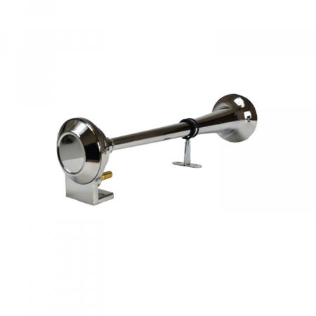 HELLA 013410021 HORN KIT BL CHROME AIR 1-TRUMPET 24, High Tone; 370 Hertz; Silver Housing; 26 Amp; 24 Volt; 312 Watt; ECE approved - The Twister Group Tools product