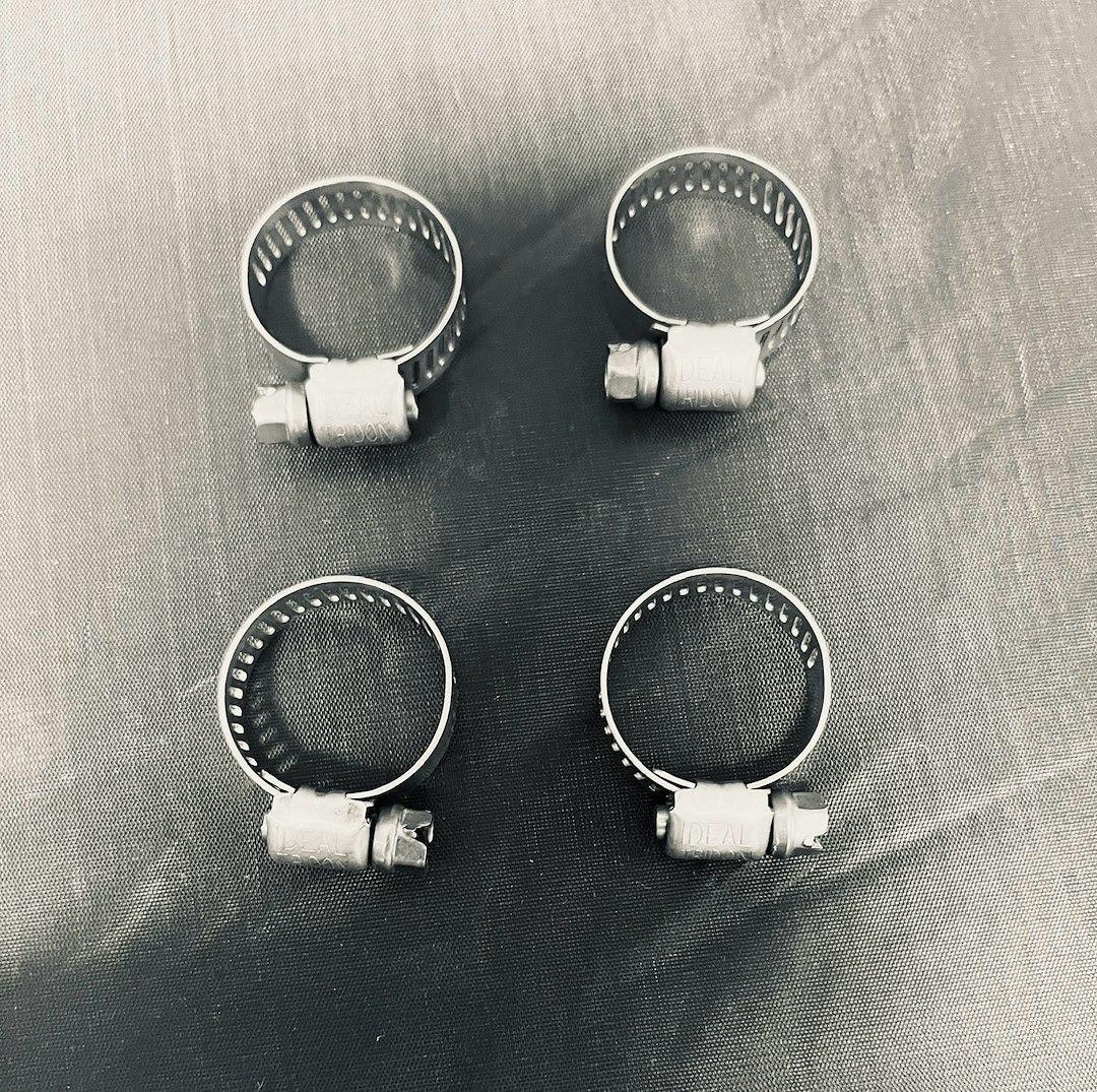 HELIX RACING 114-6406 ALL STAINLESS WORM DRIVE 8-22MM 4P, 0.31 Inch To 0.86 Inch Clamping Range; Worm Gear Style; Stainless Steel; Pack Of 4 - High quality product image showing HELIX RACING 114-6406 ALL STAINLESS WORM DRIVE 8-22MM 4P, 0.31 Inch To 0.86 Inch Clamping Range; Worm Gear Style; Stainless Steel; Pack Of 4 details and features