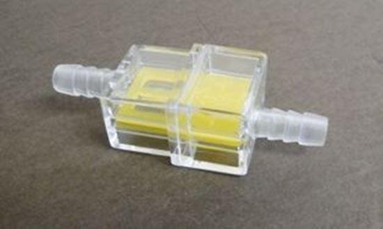 HELIX RACING 118-9012 FUEL FILTER 1/4FT (6MM) RECTANGULAR, Complete Assembly; In-Line; 1/4 Inch Inlet/Outlet; Rectangular Shape; 106 Micron Stainless Steel Screen Element In Yellow Frame; Clear Housing; Single - High quality product image showing HELIX RACING 118-9012 FUEL FILTER 1/4FT (6MM) RECTANGULAR, Complete Assembly; In-Line; 1/4 Inch Inlet/Outlet; Rectangular Shape; 106 Micron Stainless Steel Screen Element In Yellow Frame; Clear Housing; Single details and features