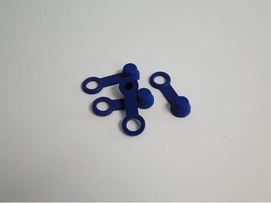HELIX RACING 202-2004 BRAKE BLEEDER CAP BLUE W/ TETHER, Blue; With Tether; Set Of 4 - High quality product image showing HELIX RACING 202-2004 BRAKE BLEEDER CAP BLUE W/ TETHER, Blue; With Tether; Set Of 4 details and features