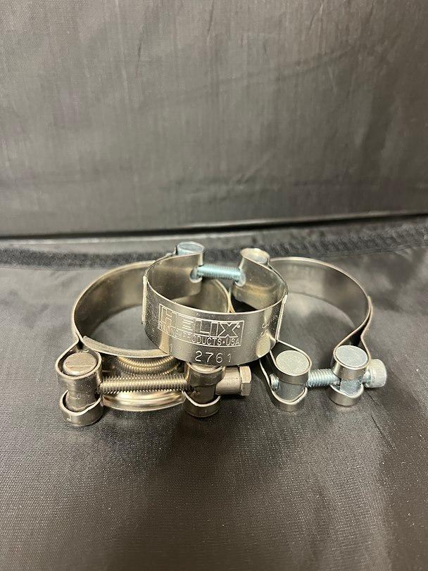 HELIX RACING 212-2761 STAINLESS STEEL MUFFLER CLAMP 1.81, 1.81 To 1.99 Inch Diameter; Band Clamp; Stainless Steel; Single; With Hex Key Socket Bolt - High quality product image showing HELIX RACING 212-2761 STAINLESS STEEL MUFFLER CLAMP 1.81, 1.81 To 1.99 Inch Diameter; Band Clamp; Stainless Steel; Single; With Hex Key Socket Bolt details and features