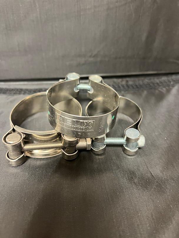 HELIX RACING 212-2767 STAINLESS STEEL MUFFLER CLAMPS 2.1, 2.19 To 2.37 Inch Diameter; Band Clamp; Stainless Steel; Single; With Hex Key Socket Bolt - High quality product image showing HELIX RACING 212-2767 STAINLESS STEEL MUFFLER CLAMPS 2.1, 2.19 To 2.37 Inch Diameter; Band Clamp; Stainless Steel; Single; With Hex Key Socket Bolt details and features