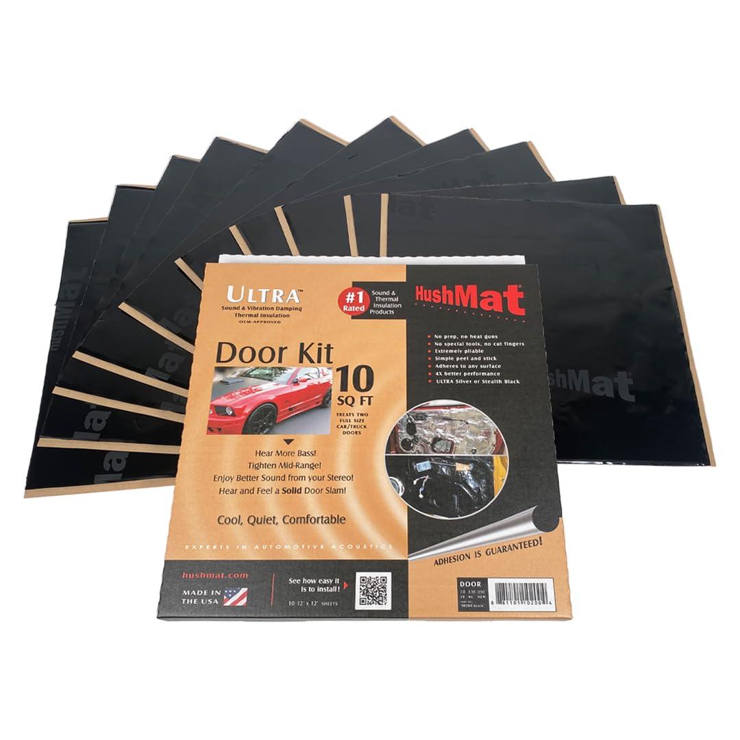 HUSHMAT 10200 Door Kit - (10) 12 INCH x 12 INCH Black ULTRA Sheets - 10 Square Feet - High quality product image showing HUSHMAT 10200 Door Kit - (10) 12 INCH x 12 INCH Black ULTRA Sheets - 10 Square Feet details and features