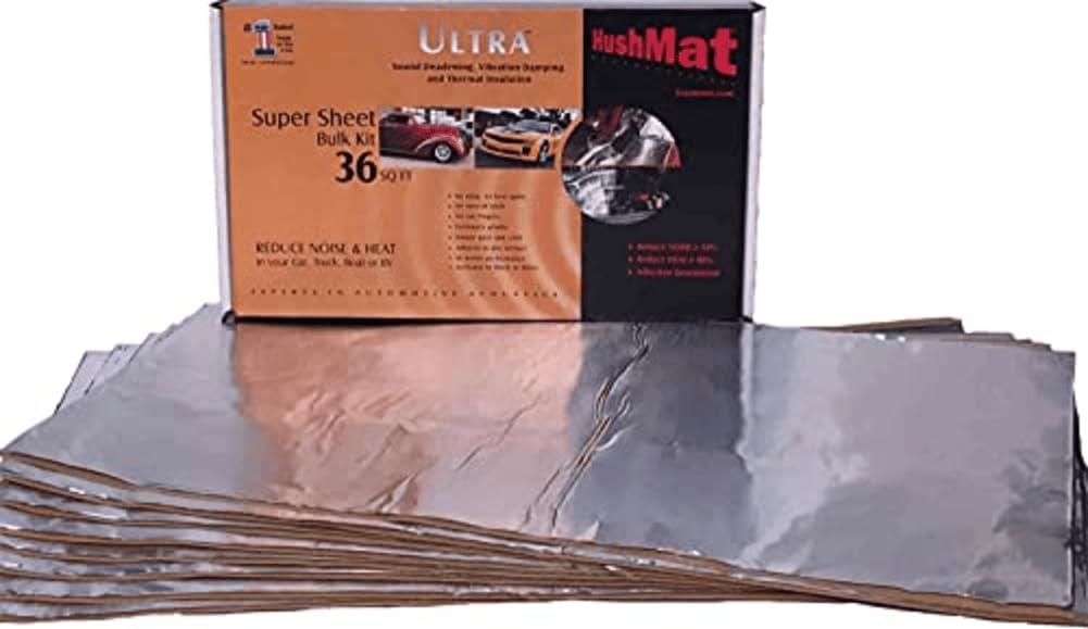 HUSHMAT 10801 Super Bulk Kit - (9) 18 INCH x 32 INCH Silver Sheets - 36 Square Feet - High quality product image showing HUSHMAT 10801 Super Bulk Kit - (9) 18 INCH x 32 INCH Silver Sheets - 36 Square Feet details and features