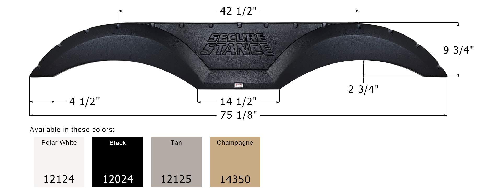 ICON 14350 Tandem Axle Fender Skirt FS2024 for Thor - Champagne - High quality product image showing ICON 14350 Tandem Axle Fender Skirt FS2024 for Thor - Champagne details and features