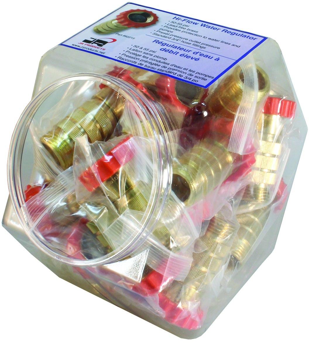 JR PRODUCTS 04-62205-D WATER REGULATOR DISPLAY, 40-50 PSI Fresh Water Pressure Regulator; Hex Counter Display; Pack Of 24 - High quality product image showing JR PRODUCTS 04-62205-D WATER REGULATOR DISPLAY, 40-50 PSI Fresh Water Pressure Regulator; Hex Counter Display; Pack Of 24 details and features