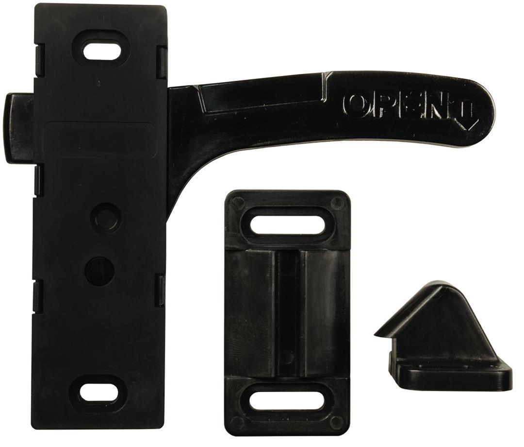 JR PRODUCTS 0611865 06-11865 Black Bi-Directional Screen Door Latch - The Twister Group Tools product