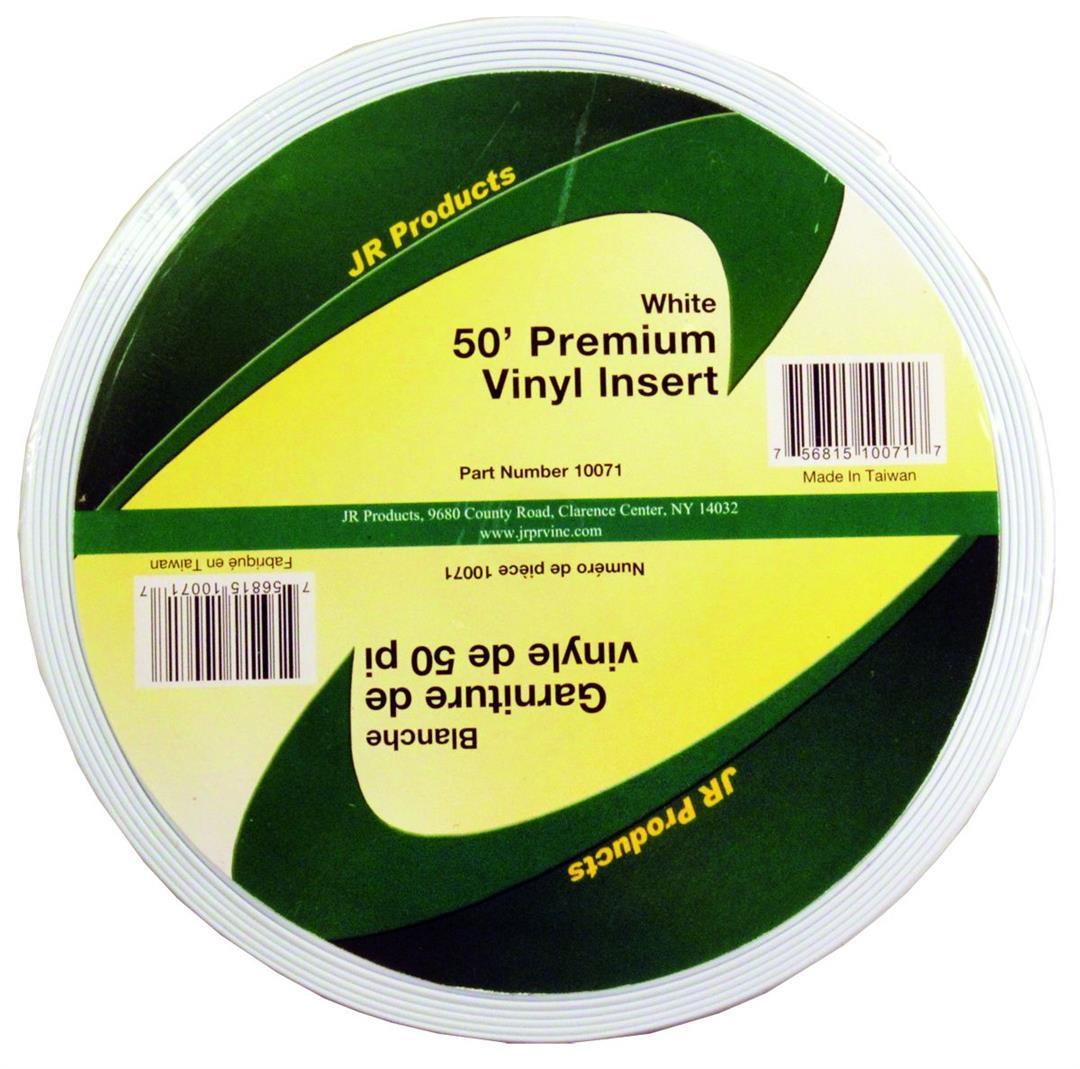 JR PRODUCTS 10071 Premium Vinyl Insert - White, 1 INCH x 50 - The Twister Group Tools product