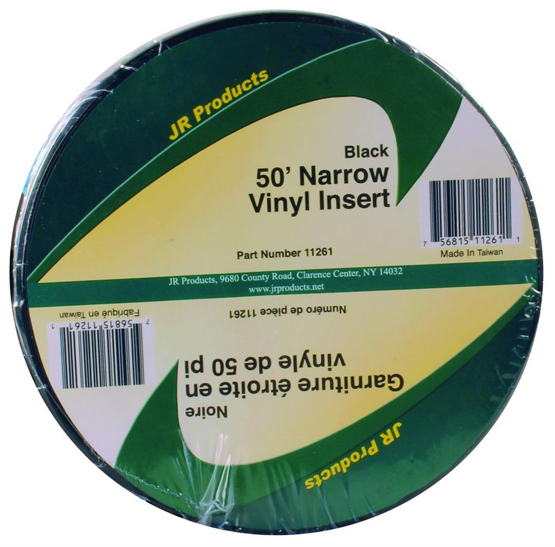 JR PRODUCTS 11261 Black 50 foot Narrow Vinyl Insert - High quality product image showing JR PRODUCTS 11261 Black 50 foot Narrow Vinyl Insert details and features