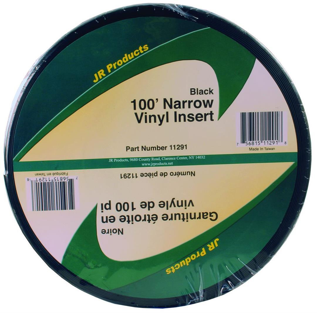 JR PRODUCTS 11291 Black 100 foot Narrow Vinyl Insert - High quality product image showing JR PRODUCTS 11291 Black 100 foot Narrow Vinyl Insert details and features