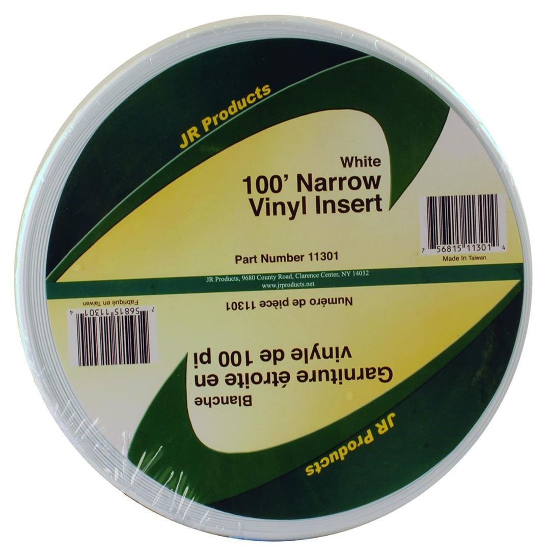 JR PRODUCTS 11301 White 100 foot Narrow Vinyl Insert - The Twister Group Tools product