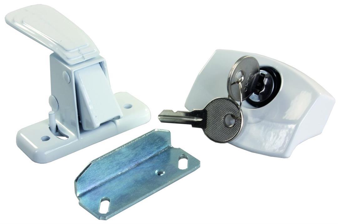JR PRODUCTS 11685 White Locking Camper Door Latch - The Twister Group Tools product